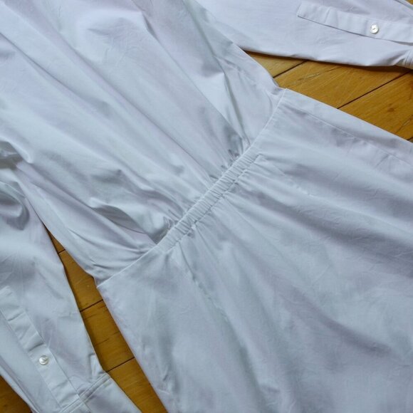 Theory Women's White Luxe Fitted Button Down Dress Size 2 - Picture 11 of 11